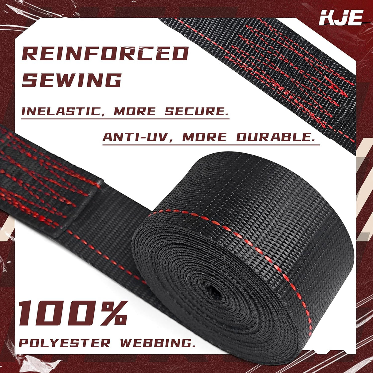 4 Pack 2" x 16' E-Track Ratchet Straps with E-Track Fittings, 4,500 lb Break Strength | KJE