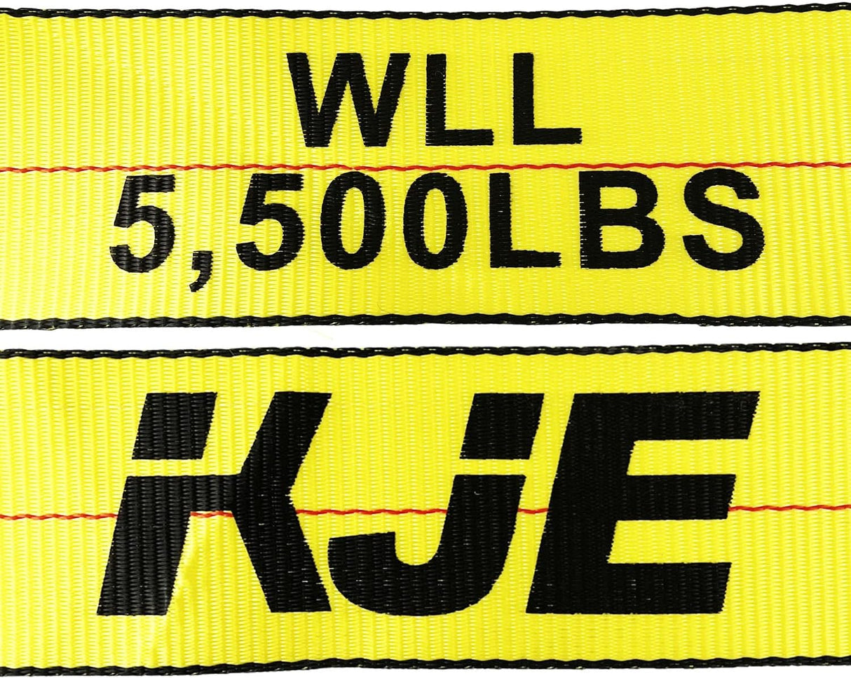 10 Pack 4" x 30' Winch Tie Down Straps with Flat Hooks, 16,500 lb Break Strength | KJE