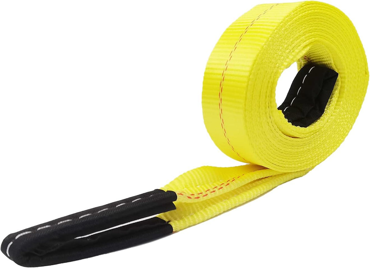 2" x 30' Vehicle Recovery Tow Strap with Reinforced Loop Ends, 10,000 lb Rated Capacity | KJE