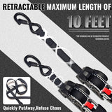 4 Pack 1" x 10' Retractable Ratchet Tie Down Straps with Soft Loops & S-Hooks, 1,650 lb Break Strength | KJE