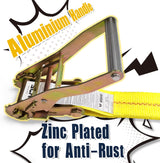 8 Pack 2" x 27' Ratchet Tie Down Straps with Flat Hook Ends, 10,000 lb Break Strength | KJE