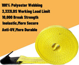 4 Pack 2" x 27' Weather-Resistant Ratchet Tie Down Straps with Flat Hook Ends, 10,000 lb Break Strength | KJE