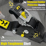 2 Pack 2" x 10' Automatic Retractable Ratchet Tie Down Straps with Soft Loops & S-Hooks, 3,300 lb Break Strength | KJE