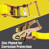 8 Pack 2" x 20' E-Track Ratchet Straps with E-Track Fittings, 4,500 lb Break Strength | KJE