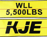 10 Pack 4" x 30' Winch Tie Down Straps with Flat Hooks, 16,500 lb Break Strength | KJE