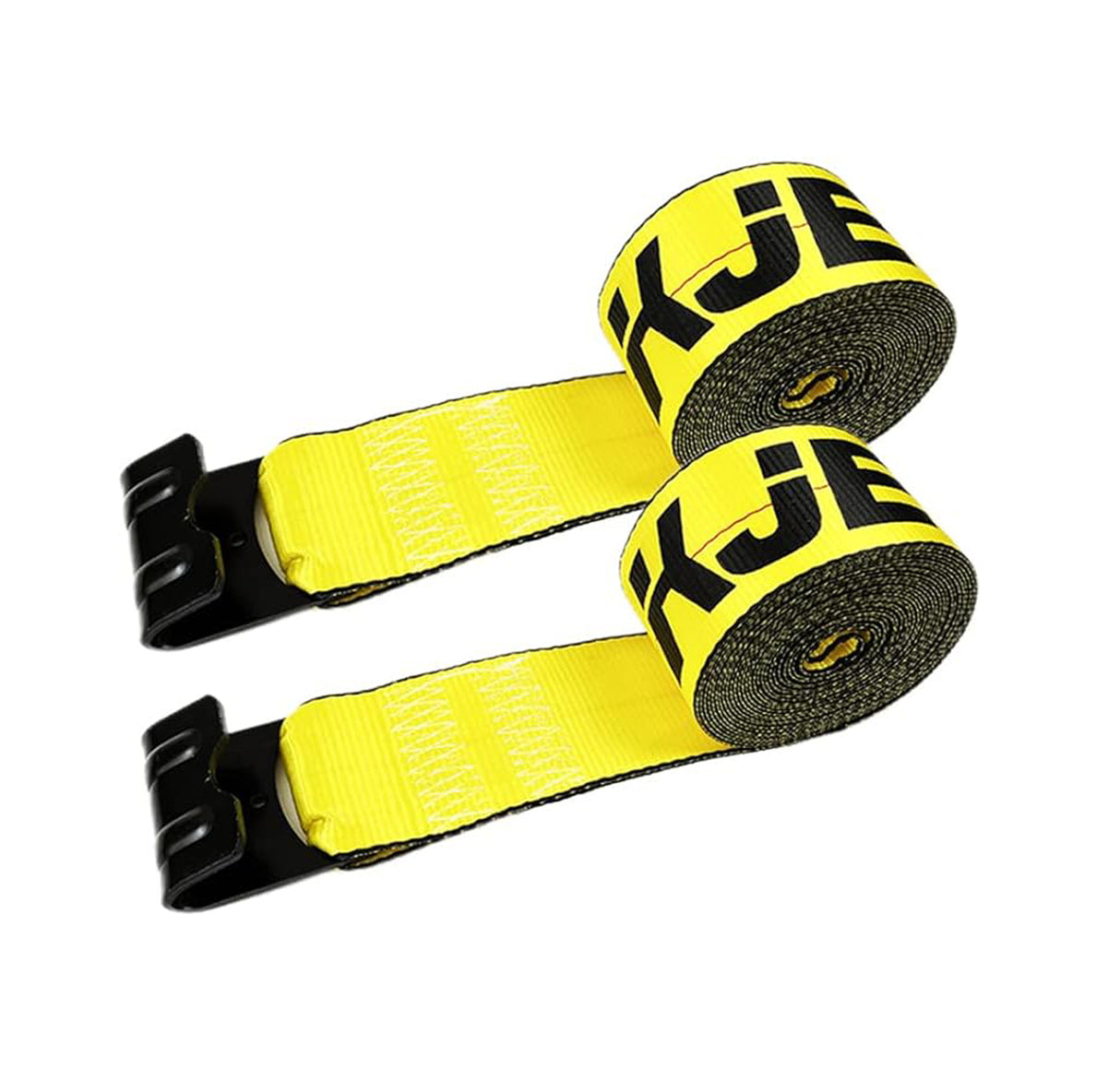 10 Pack 4" x 30' Winch Tie Down Straps with Flat Hooks, 16,500 lb Break Strength | KJE