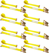 8 Pack 2" x 20' E-Track Ratchet Straps with E-Track Fittings, 4,500 lb Break Strength | KJE