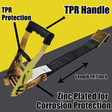 4 Pack 2" x 10' Car Trailer Tie Down Straps, Lasso Wheel Straps with Flat Hooks, 10,000 lb Break Strength | KJE