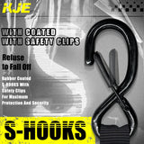 4 Pack 1" x 10' Automatic Retractable Ratchet Tie Down Straps with Soft Loops & S-Hooks, 1,500 lb Break Strength | KJE