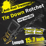 4 Pack 2" x 10' Reflective Wheel Tie Down Straps, Lasso Wheel Straps with Anchor Chain Ends, 10,000 lb Break Strength | KJE